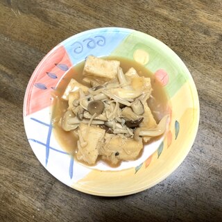 厚揚げレシピ　厚揚げのきのこあんかけ